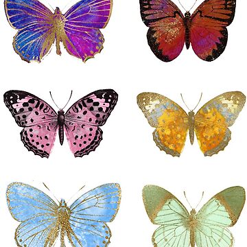 Artwork thumbnail, Watercolor Butterflies, Colorful Butterfly Stickers by EarthlyIndigo