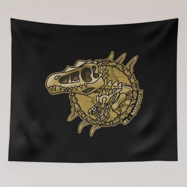 Item preview, Pocket Dinosaur Baryonyx Fossil #01 – Chibi Skeleton Dinosaur Badge | Prehistoric Relic Design designed and sold by Grimtech Workshop.