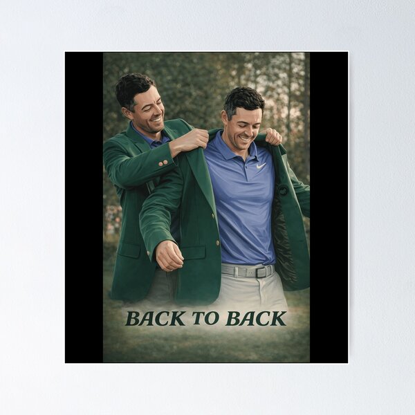 Item preview, Rory McIroy Back To Back Green Jacket Golf Art designed and sold by HollyHalls.