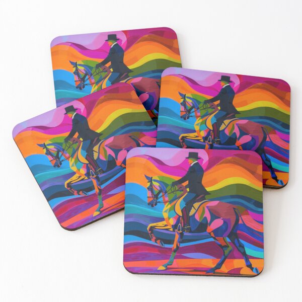 Item preview, Horse and rider dressage event psychedelic Active Outdoors Inspired Art designed and sold by CDC40.