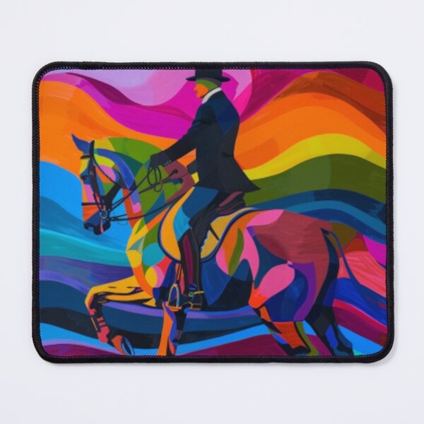 Item preview, Horse and rider dressage event psychedelic Active Outdoors Inspired Art designed and sold by CDC40.
