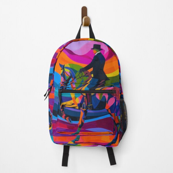 Item preview, Horse and rider dressage event psychedelic Active Outdoors Inspired Art designed and sold by CDC40.