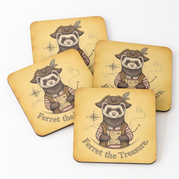Item preview, Ferret the Treasure Pirate | Silly Paws Studio designed and sold by SillyPawsStudio.