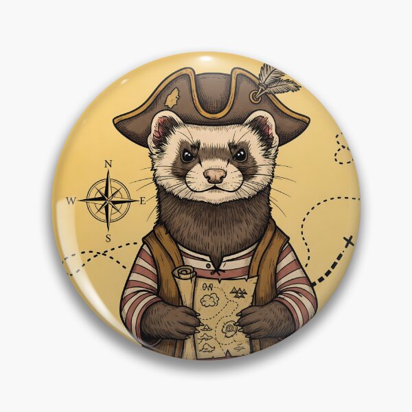 Item preview, Ferret the Treasure Pirate | Silly Paws Studio designed and sold by SillyPawsStudio.