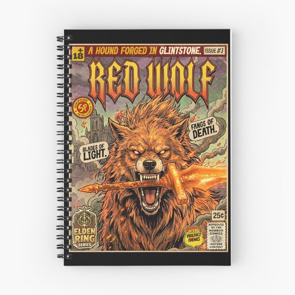 Item preview, Elden Ring Red Wolf of Radagon Retro Comic Cover Art designed and sold by Back2Collage.