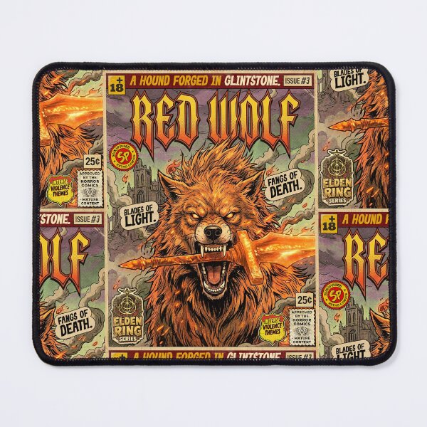 Item preview, Elden Ring Red Wolf of Radagon Retro Comic Cover Art designed and sold by Back2Collage.
