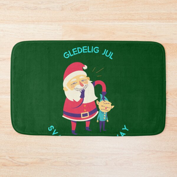 Item preview, Christmas GLEDELIG JUL GOD JUL In Svalbard Norway Santa Candy Cane designed and sold by GraTEEtude.