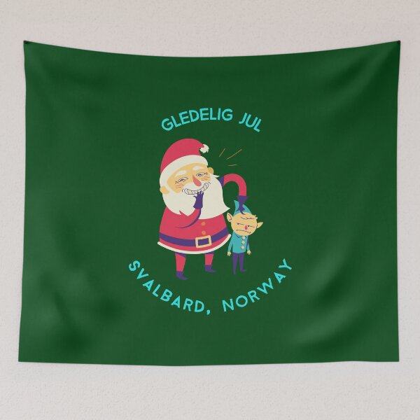 Item preview, Christmas GLEDELIG JUL GOD JUL In Svalbard Norway Santa Candy Cane designed and sold by GraTEEtude.