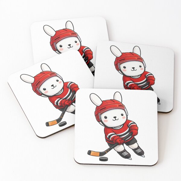 Item preview, Eunto Hockey Bunny Ice Rabbit Playful Skate puck sports designed and sold by Orangeman52.