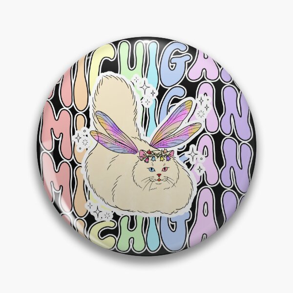 Item preview, Michigan Groovy Fairy Cat On Black designed and sold by Blupunk.