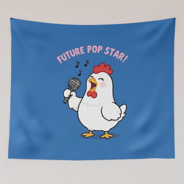 Item preview, Singing Chicken Future Pop Star Illustration designed and sold by NEOCHRONOS.