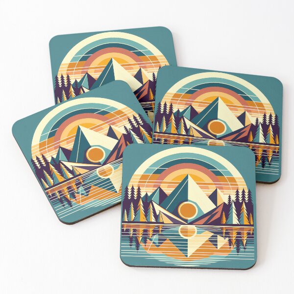 Item preview, Geometric Mountain Lake Reflection designed and sold by InkSmithery.