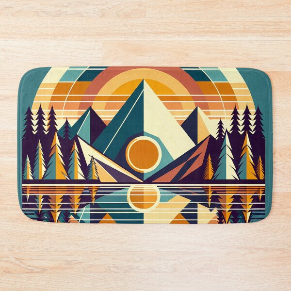Item preview, Geometric Mountain Lake Reflection designed and sold by InkSmithery.