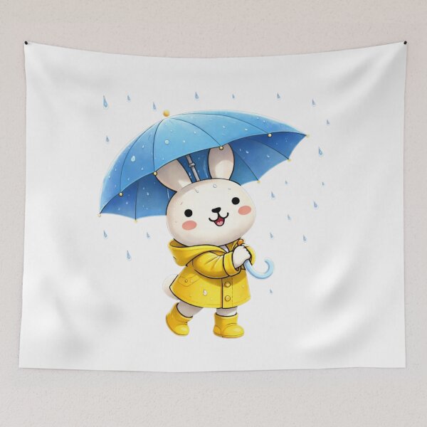 Item preview, Eunto Rainy Day Bunny Rabbit Umbrella Raincoat rainboots designed and sold by Orangeman52.