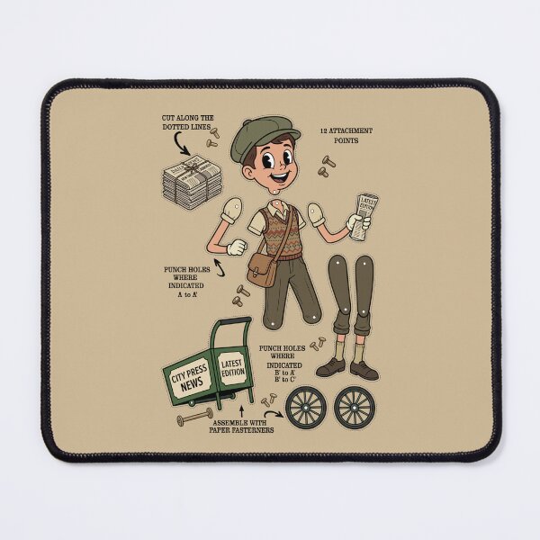 Item preview, Vintage Newsboy Jointed Paper Doll Kit designed and sold by capricedefille.