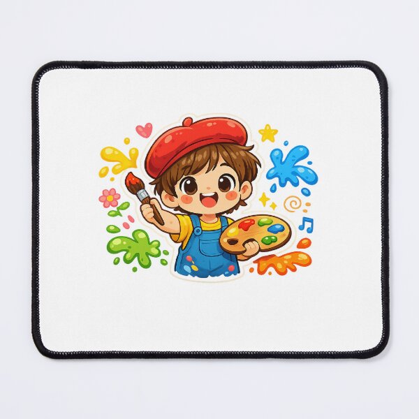 Item preview, Cute Cartoon Kid Painter - Colorful Art Splash Sticker designed and sold by MKreative Studio.