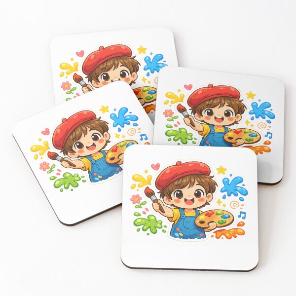 Item preview, Cute Cartoon Kid Painter - Colorful Art Splash Sticker designed and sold by MKreative Studio.