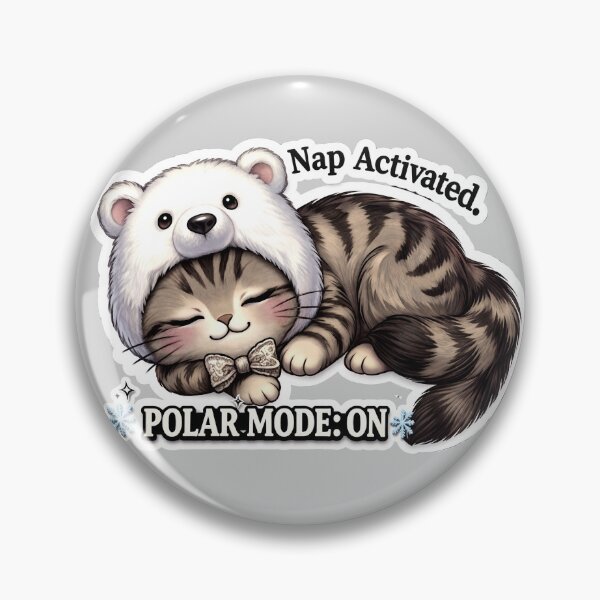 Item preview, Sleepy Cat Nap Mode Polar Mode On Cute Cozy Meme designed and sold by Serene Whiskers.