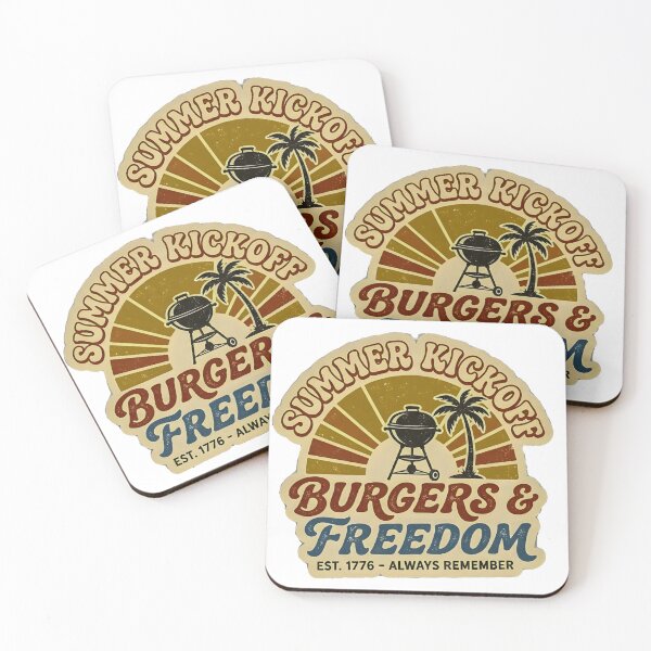 Item preview, Retro Summer Kickoff - Burgers and Freedom Patriotic BBQ designed and sold by Aurora Prints.