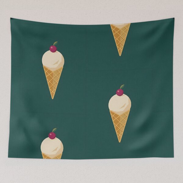 Item preview, Minimalist Vanilla Scoop | Geometric Ice Cream Cone Art | Mid-Century Flat Design designed and sold by SergioMiklos.