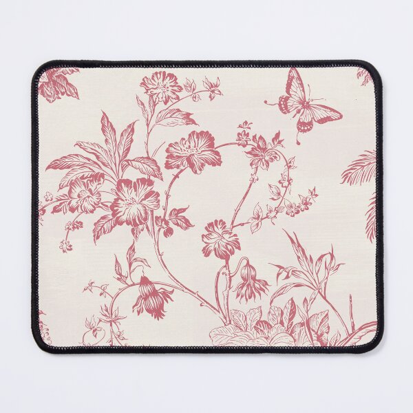 Item preview, Pink Toile de Jouy Botanical Pattern – French Floral Butterfly Vintage Design designed and sold by Tamas Das.