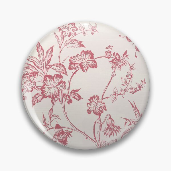 Item preview, Pink Toile de Jouy Botanical Pattern – French Floral Butterfly Vintage Design designed and sold by Tamas Das.