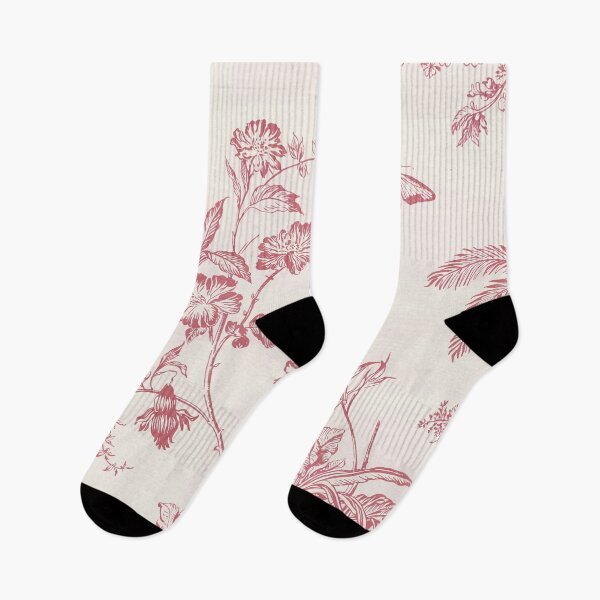 Item preview, Pink Toile de Jouy Botanical Pattern – French Floral Butterfly Vintage Design designed and sold by Tamas Das.