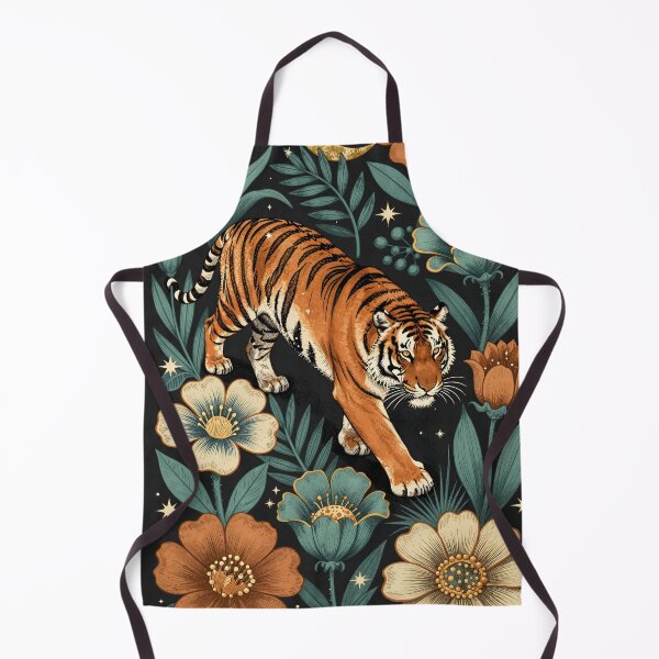 Item preview, Mystical Tiger Celestial Moon Floral Illustration designed and sold by NEOCHRONOS.