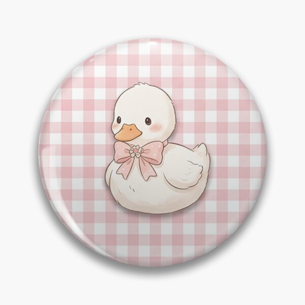 Artikelvorschau, Cute Pink Duck Gingham Aesthetic entworfen und verkauft von ChipchaOddities.