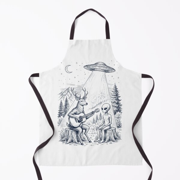 Artikelvorschau, Vintage-Hirsch spielt Gitarre mit Alien und UFO-Tierliebhaber entworfen und verkauft von DoodleTortle.