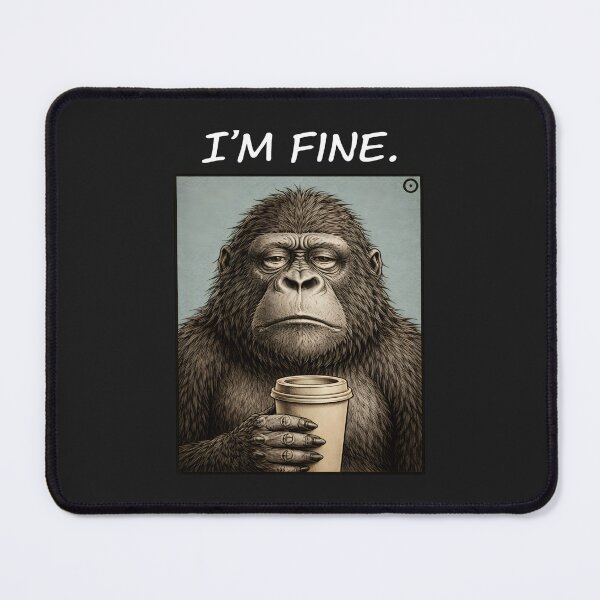 Item preview, Funny Gorilla I’m Fine Coffee Humor Graphic designed and sold by JerdbordinShop.