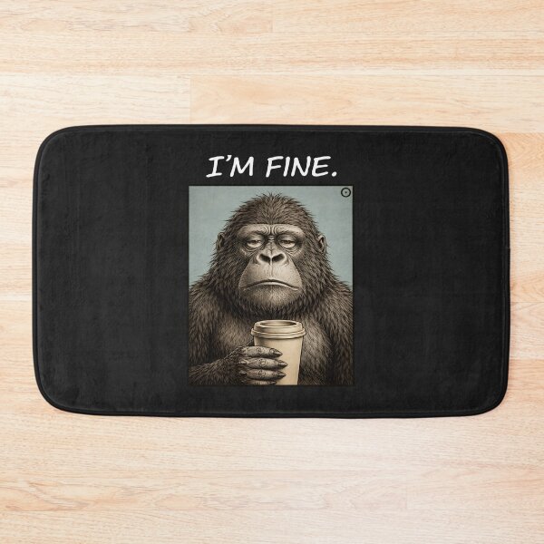 Item preview, Funny Gorilla I’m Fine Coffee Humor Graphic  designed and sold by JerdbordinShop.
