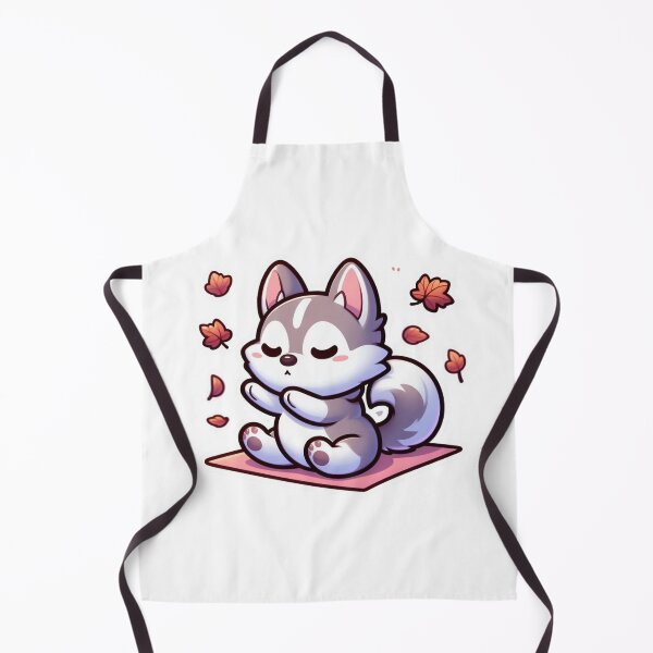 Item preview, Cute Husky Fall Yoga Sticker-Kawaii Dog Autumn Meditation Cozy Leaves designed and sold by carestazafeli.