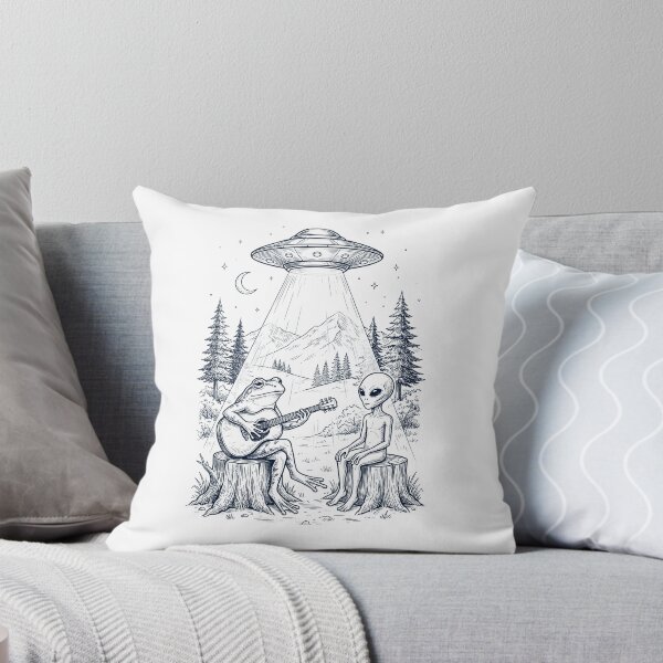Item preview, Vintage Frog Playing Guitar With Alien And UFO Animal Lover designed and sold by DoodleTortle.