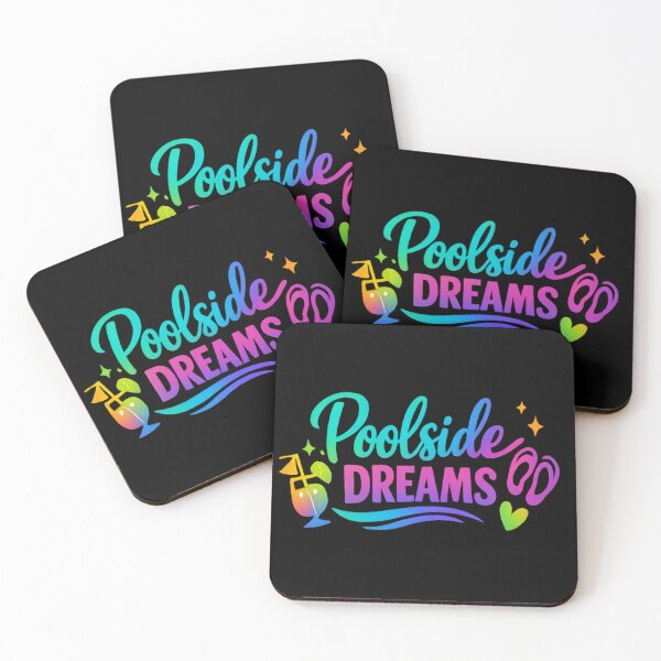 Item preview, Poolside Dreams - Vibrant Rainbow Summer Neon Typography designed and sold by myforestfog.