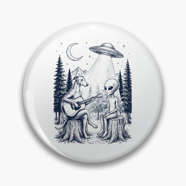 Artikelvorschau, Vintage Greyhound spielt Gitarre mit Alien- und UFO-Hundeliebhaber entworfen und verkauft von DoodleTortle.