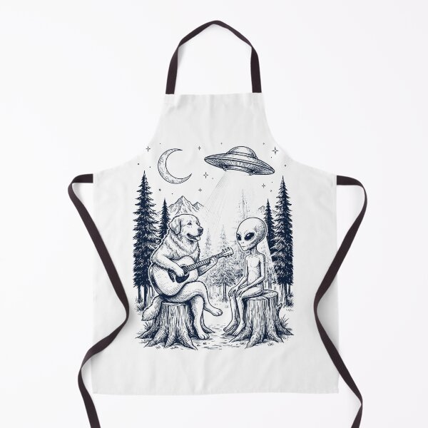 Item preview, Vintage Great Pyrenees Playing Guitar With Alien And UFO Dog Lover designed and sold by DoodleTortle.