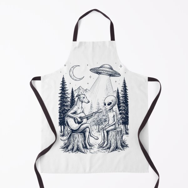 Item preview, Vintage Greyhound Playing Guitar With Alien And UFO Dog Lover designed and sold by DoodleTortle.