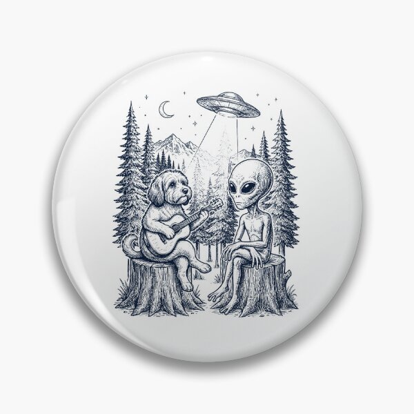 Item preview, Vintage Havanese Playing Guitar With Alien And UFO Dog Lover designed and sold by DoodleTortle.
