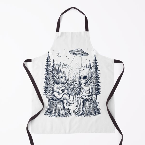 Item preview, Vintage Havanese Playing Guitar With Alien And UFO Dog Lover designed and sold by DoodleTortle.