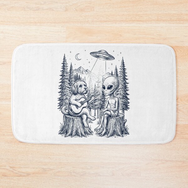Item preview, Vintage Havanese Playing Guitar With Alien And UFO Dog Lover designed and sold by DoodleTortle.