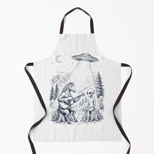 Artikelvorschau, Vintage-Pferd spielt Gitarre mit Alien- und UFO-Tierliebhaber entworfen und verkauft von DoodleTortle.