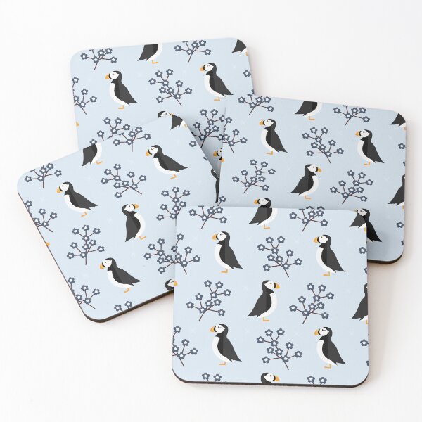 Item preview, Puffins on blue designed and sold by reneesillus.