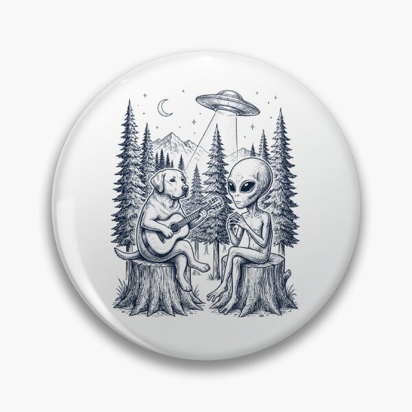 Item preview, Vintage Labrador Retriever Playing Guitar With Alien And UFO Dog Lover designed and sold by DoodleTortle.