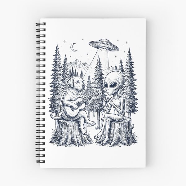 Item preview, Vintage Labrador Retriever Playing Guitar With Alien And UFO Dog Lover designed and sold by DoodleTortle.