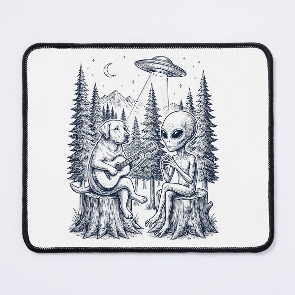 Item preview, Vintage Labrador Retriever Playing Guitar With Alien And UFO Dog Lover designed and sold by DoodleTortle.