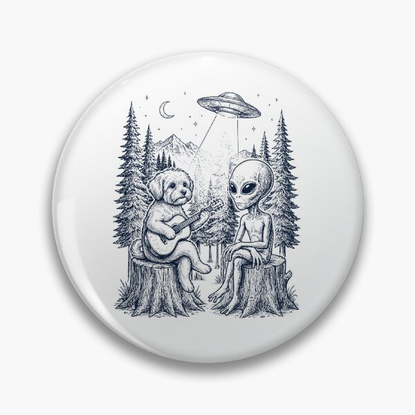 Item preview, Vintage Maltese Playing Guitar With Alien And UFO Dog Lover designed and sold by DoodleTortle.