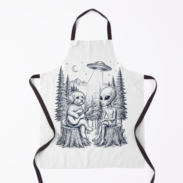 Item preview, Vintage Maltese Playing Guitar With Alien And UFO Dog Lover designed and sold by DoodleTortle.