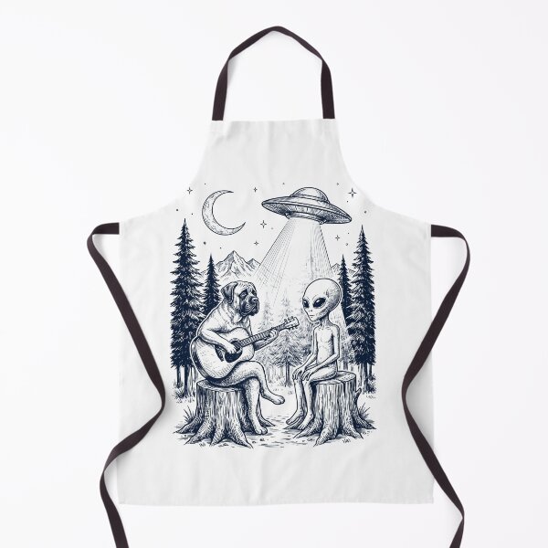 Item preview, Vintage Mastiff Playing Guitar With Alien And UFO Dog Lover designed and sold by DoodleTortle.