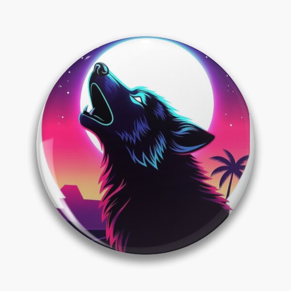 Item preview, Retro Synthwave Howling Wolf T-Shirt | Neon Moon Sunset Aesthetic Sticker designed and sold by Sky-bully.